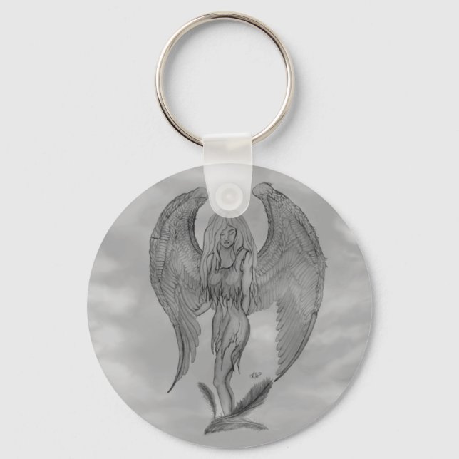 Porte-clés Angel en style tatouage (Recto)