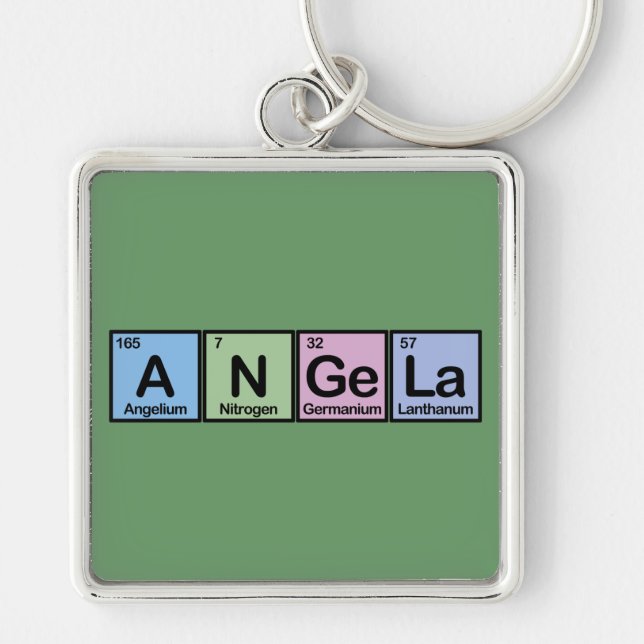 Porte-clés Angela a fait des éléments (Devant)