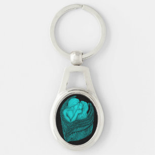 Porte-clés Angels Kissing, noir et vert Design