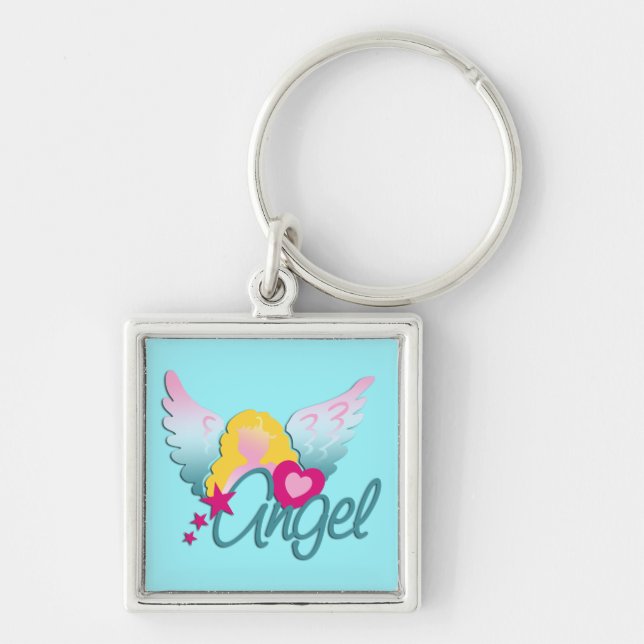 Porte-clés Angels Love, cyan (Devant)