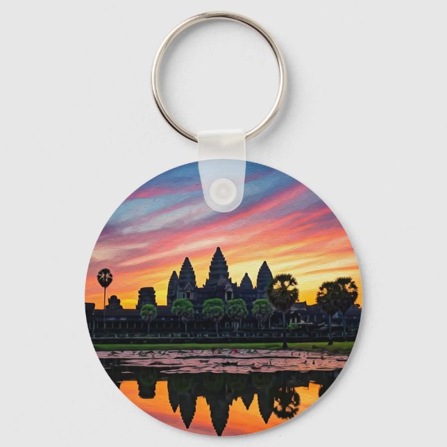 Porte-clés Angkor Wat Cambodia Sunset (Recto)