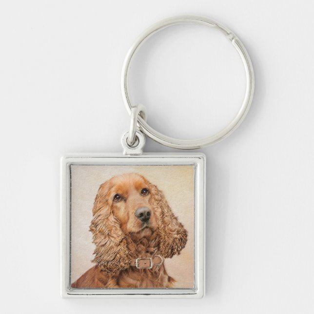 Porte-clés Anglais Cocker Peinture Espagnole - Art Chien orig (Devant)