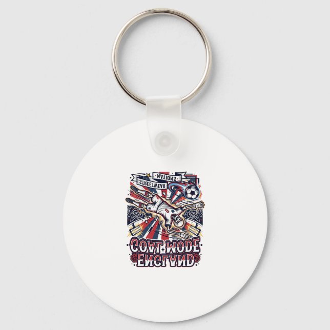 Porte-clés Angleterre Mode de but squelette attaquant Nations (Recto)