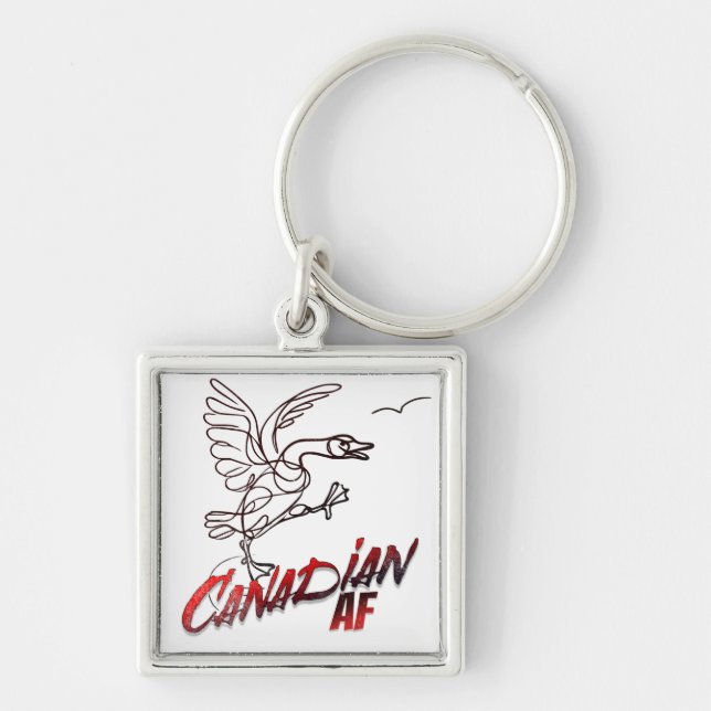 Porte-clés Angry Canada Goose Canadian AF sticker (Devant)