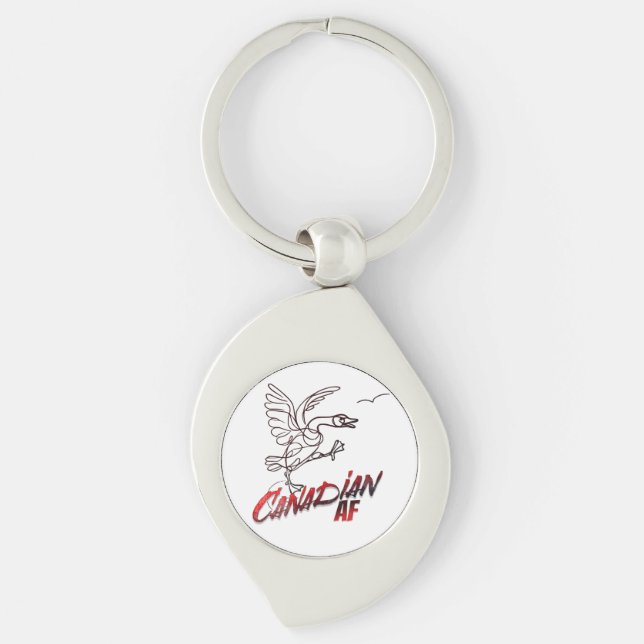 Porte-clés Angry Canada Goose Canadian AF sticker (Devant)