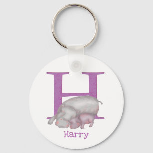 Porte-clés Animal ABC H is for hippo key ring