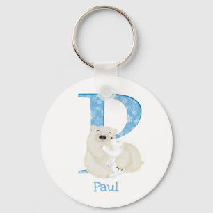 Porte-clés Animal ABC P is for polar bear key ring