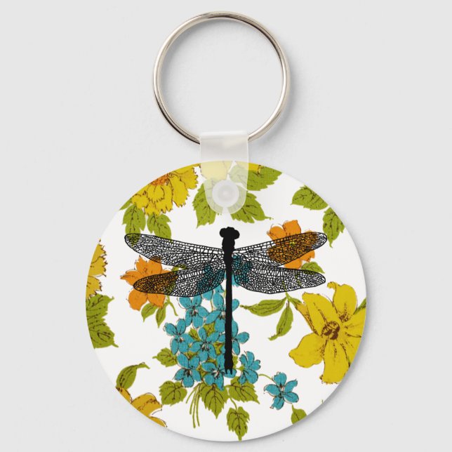 Porte-clés animal art libellule Brouillard Insect Silhouette (Recto)