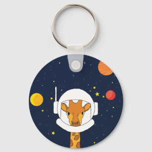 Porte-clés Animal astronaute girafe avec Clipart casque spati
