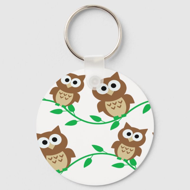 Porte-clés animal de dessin animé des chouettes (Recto)