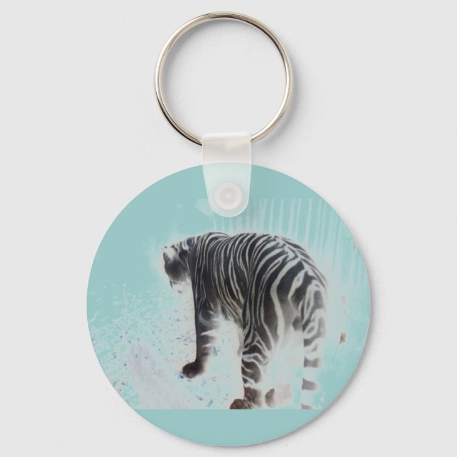 Porte-clés Animal sauvage de tigre blanc (Recto)