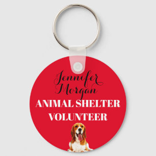 Porte-clés Animal Shelter Volunteer nom personnalisé badge ro