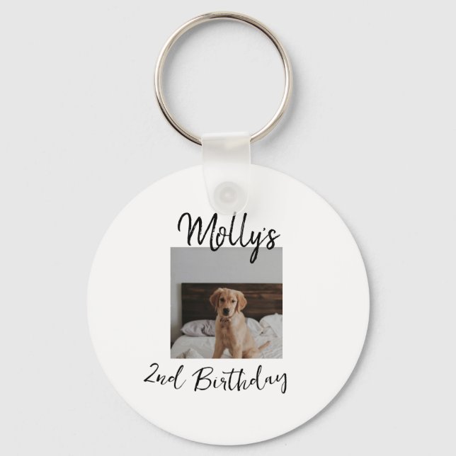 Porte-clés Animateur chien chat animal photo moderne simple (Recto)