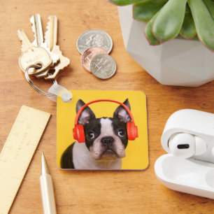 Porte-clés Animaux de bébés cutest Casques Terrier de Bosto