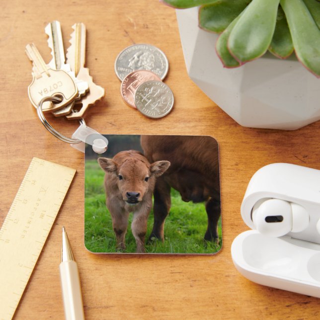 Porte-clés Animaux de bébés cutest | Vache et veau (Bureau)