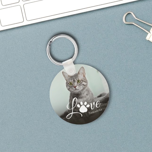 Porte-clés Animaux de compagnie Photo Lote personnalisée (Love Cat Photo Keychain. )