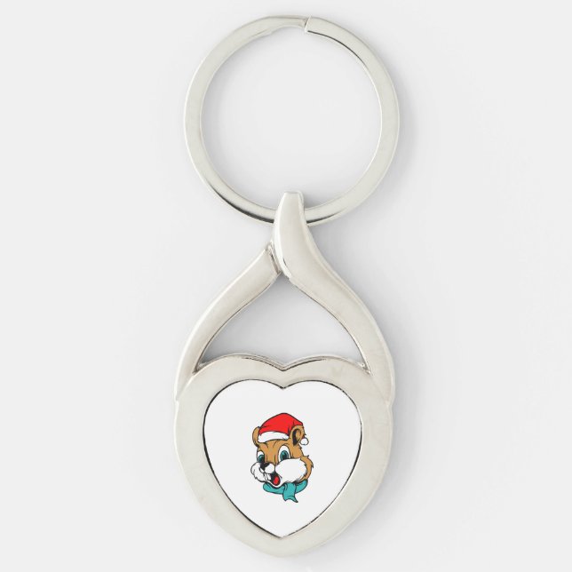 Porte-clés Animaux de Noël Chipmunk Père Noël (Devant)