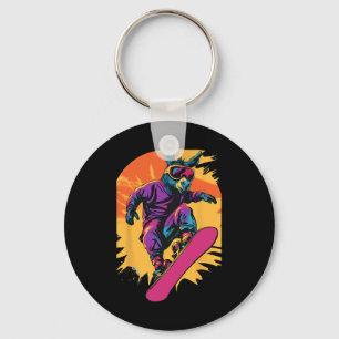 Porte-clés Animaux De Snowboard - Âne Sur Snowboard Snowbo