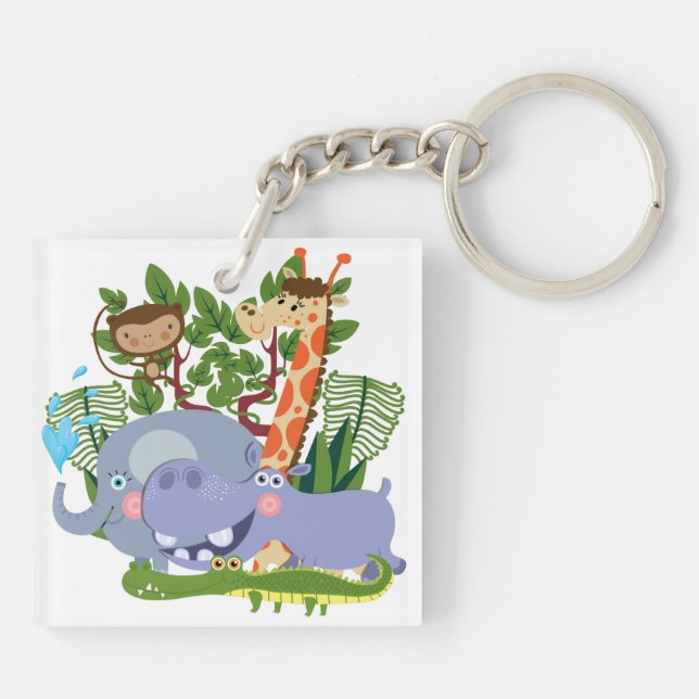 Porte-clés Animaux mignons de safari (Dos)