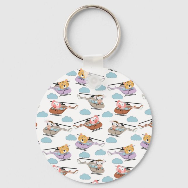 Porte-clés Animaux mignons En Motif Hélicoptère (Recto)