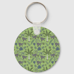 Porte-clés Animaux tropicaux sans soudure motif vert et gris