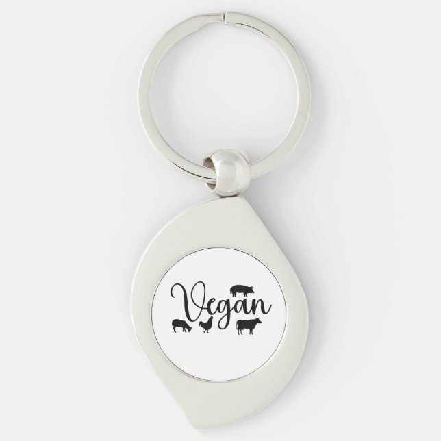 Porte-clés Animaux végétaliens (Devant)