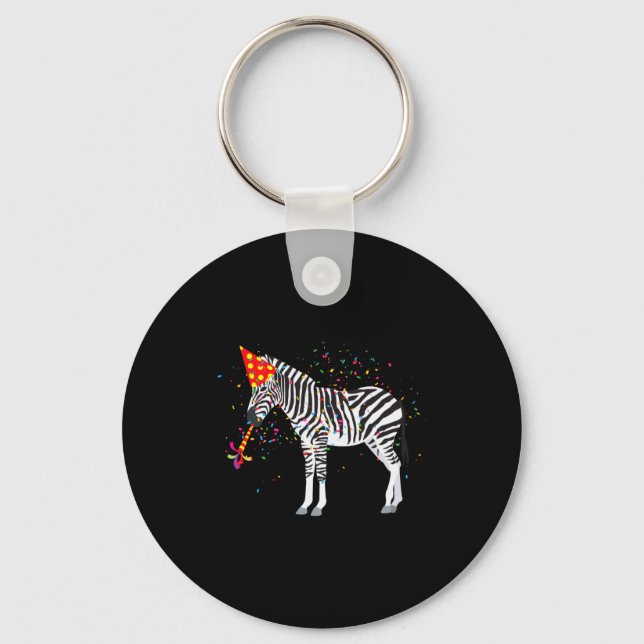 Porte-clés Animaux zèbres faisant la fête  (Recto)