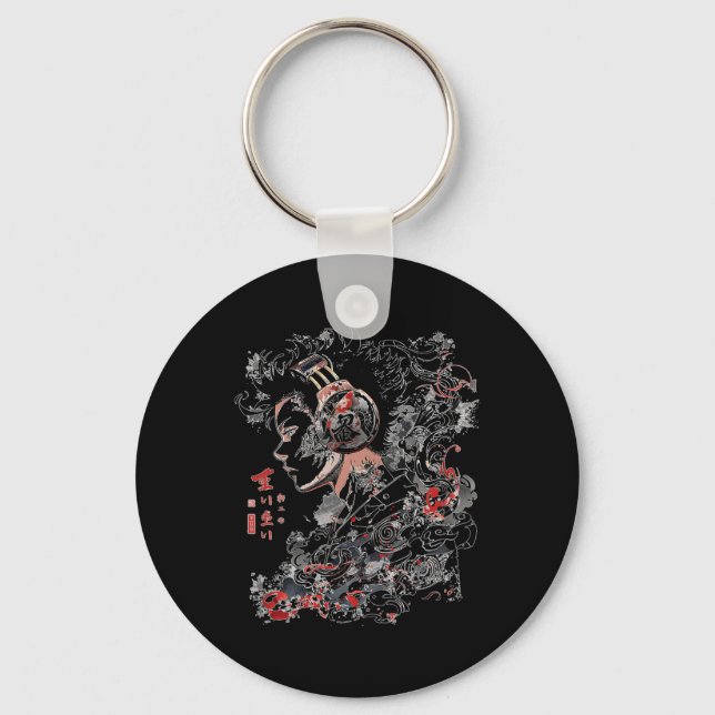 Porte-clés Anime Manga Graphisme casque Art Anime (Recto)