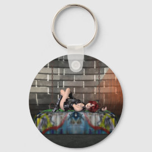 Porte-clés Anime Redhead repose sur le Porte - clé de Goth Ci