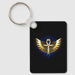 Porte-clés Ankh or avec ailes