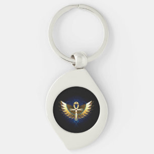 Porte-clés Ankh or avec ailes