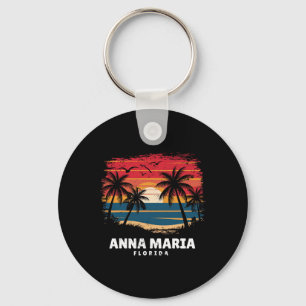 Porte-clés Anna Maria Beach Floride Surfboarder Palmier Souve