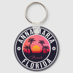 Porte-clés Anna Maria île Floride Plage Rétro Souvenir