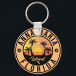 Porte-clés Anna Maria île Floride Plage Rétro Souvenir<br><div class="desc">L'île Anna Maria Design. Conception coucher de soleil avec votre plage et la mer Floride préférée,  adapté pour les amateurs de plage USA surtout qui aime Anna île Beach.</div>