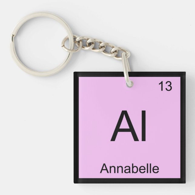 Porte-clés Annabelle Nom Chimie Élément Tableau Périodique (Devant)