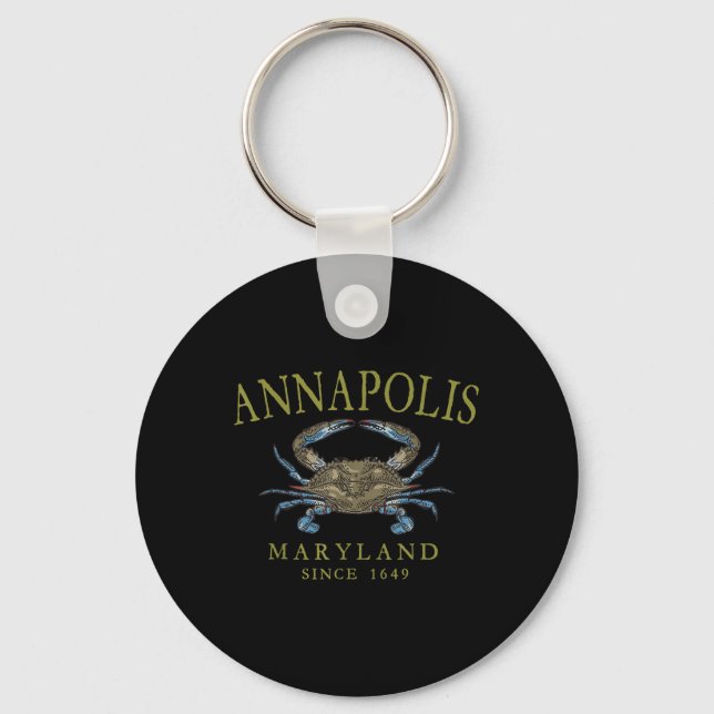 Porte-clés Annapolis Maryland Blue Crab Since 1649 Arched Oli (Recto)