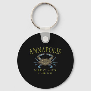 Porte-clés Annapolis Maryland Crabe Bleu Depuis 1649 Oli En A