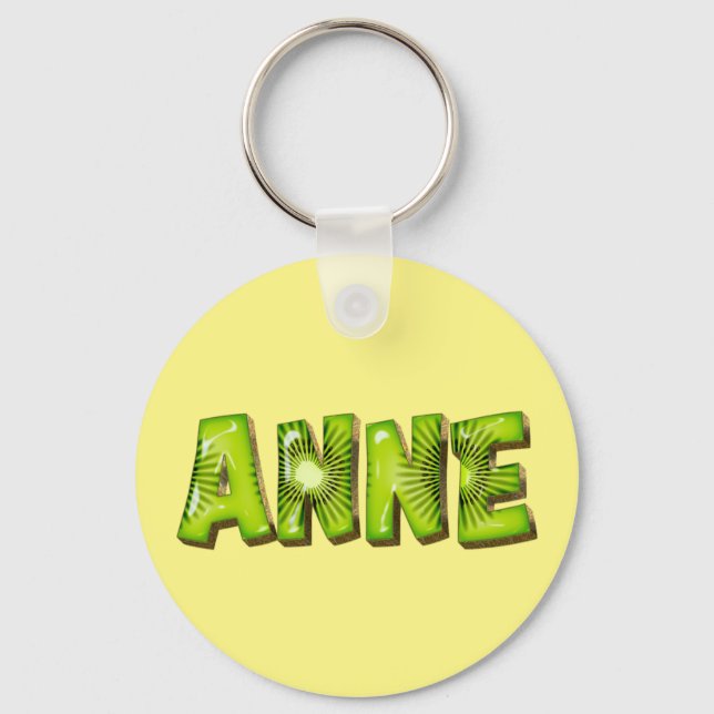 Porte-clés Anne Name Kiwi Design (Recto)