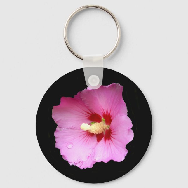 Porte-clés Anneau de clé Hibiscus rose (Recto)