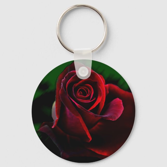 Porte-clés anneau de clé rose majestueux (Recto)