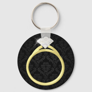 Porte-clés Anneau diamant solitaire