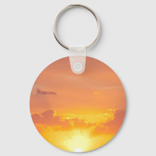 Porte-clés anneau métallique coucher de soleil et