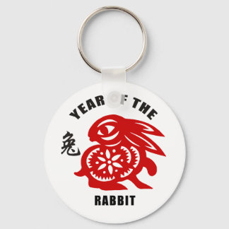 Porte-clés Année de coupe du papier chinois 2011 du lapin