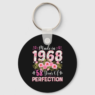 Porte-clés Année de fabrication 58 Vieux 1968 Floral 58e