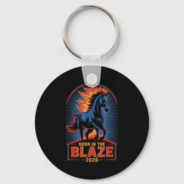 Porte-clés Année de feu du Cheval – Nouvel An du zodiaque chi (Recto)