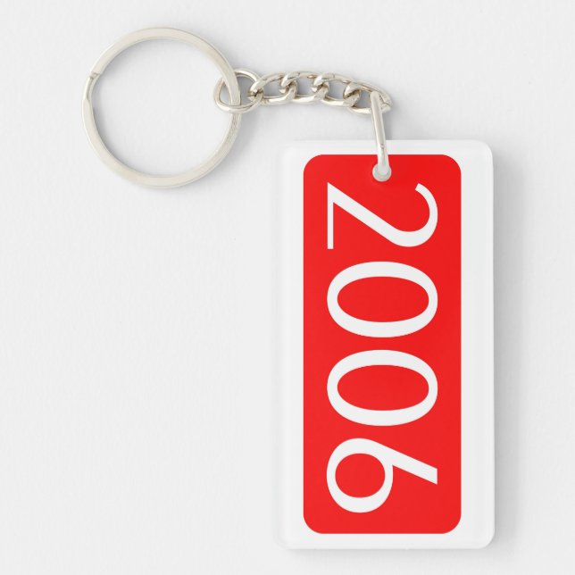 Porte-clés année de naissance 2006 texte numéro d'anniversair (Devant)