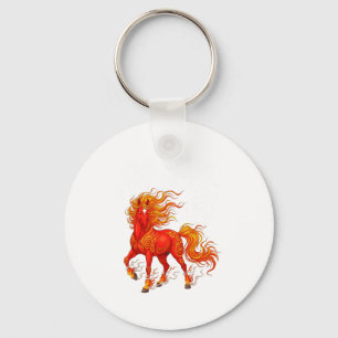 Porte-clés Année du cheval de feu Nouvel An chinois 2026 Zodi