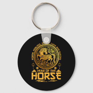 Porte-clés Année du Cheval Zodiaque Bonne Année Lunaire Chino