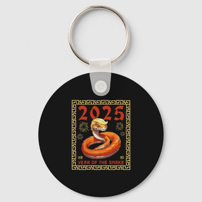 Porte-clés Année Du Serpent Trump 2025 (Recto)