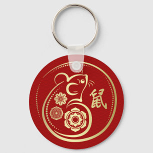 Porte-clés Année lunaire chinoise du Rat 2020
